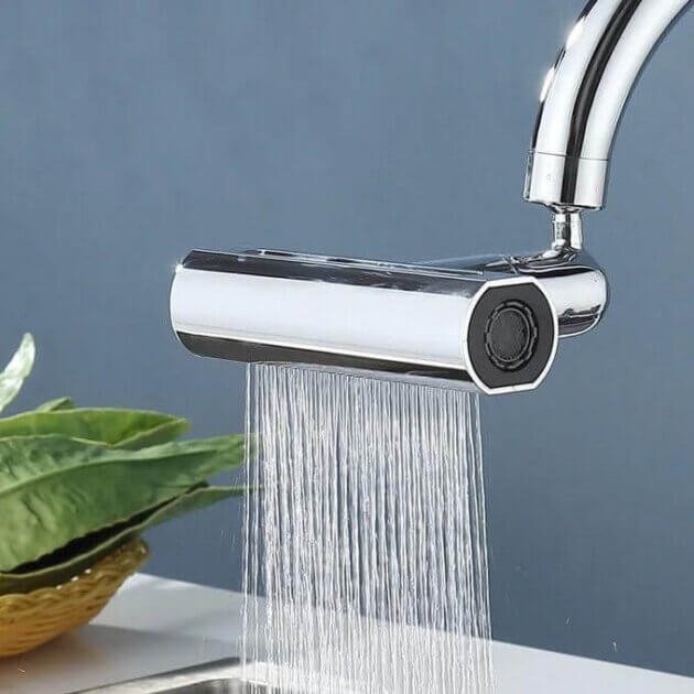 صنبور مطبخ  4 في 1 من الفولاذ المقاوم للصدأ يدور 360 درجة