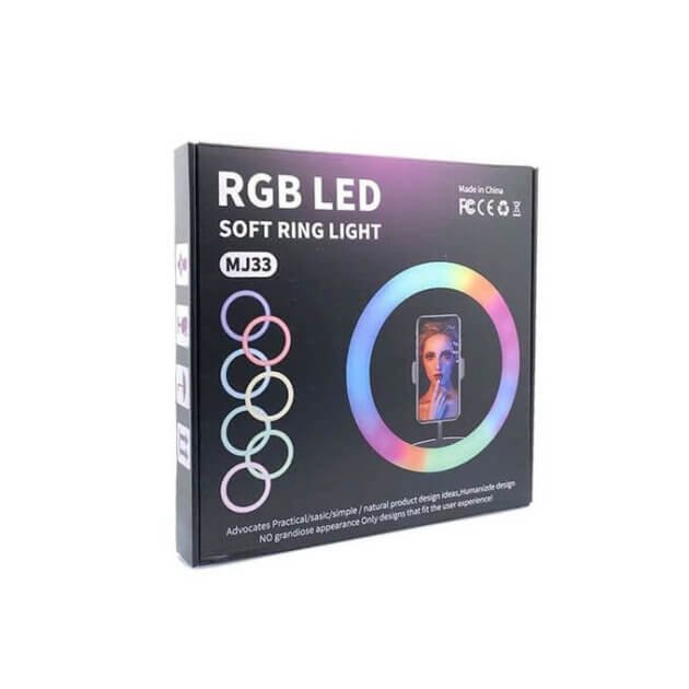 حلقة إضاءة دائرية MJ33 RGB – 33cm